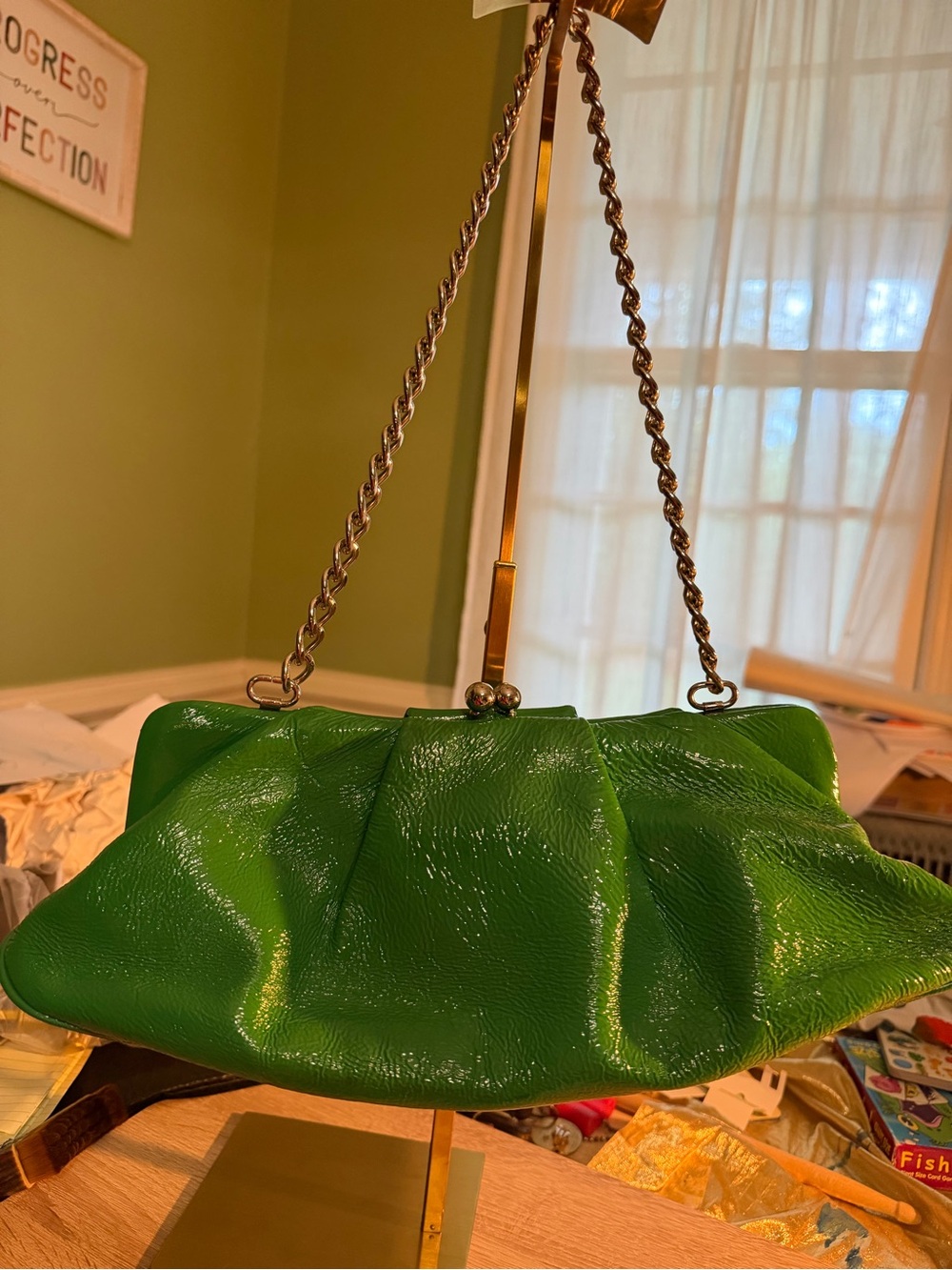 HOBO Green Chain-Handle Clutch